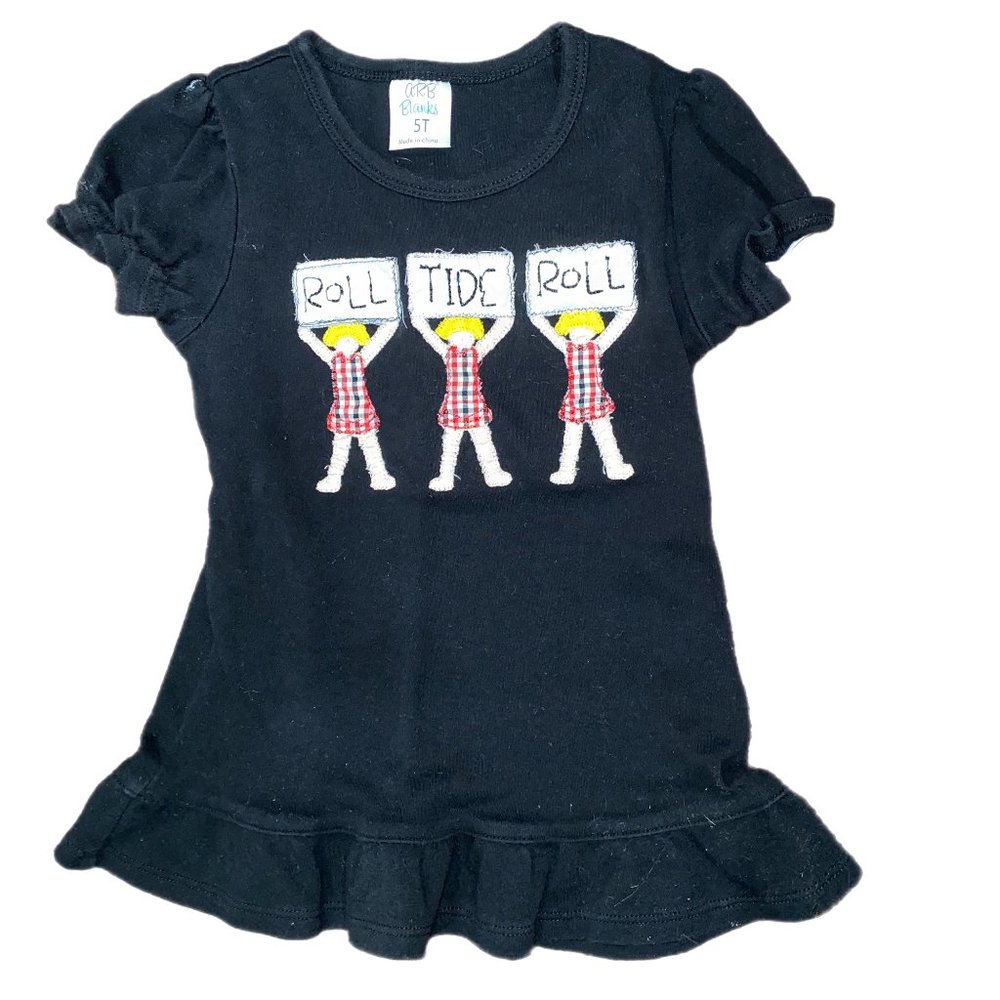 ARB Blanks Appliqued Roll Tide Roll Ruffle Shirt size 5T